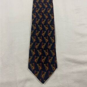 JZ Richards Silk Tie Blue Gold Geometric Designer Classic Mens Necktie